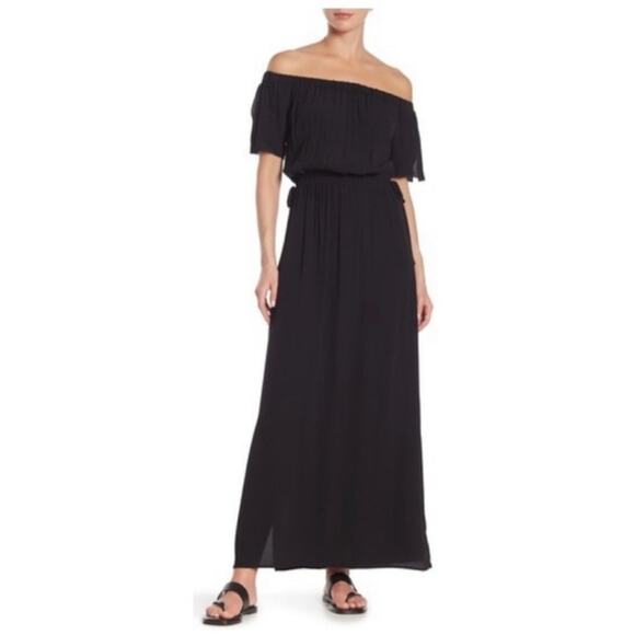 1.STATE Black Off The Shoulder Maxi Dress Sz L - Picture 1 of 11